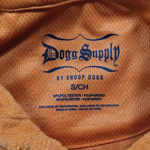 Dogg Supply by Snoop Dogg Polo Shirt Mens Small Terry Terrycloth Orange Leaves - Picture 3 of 9